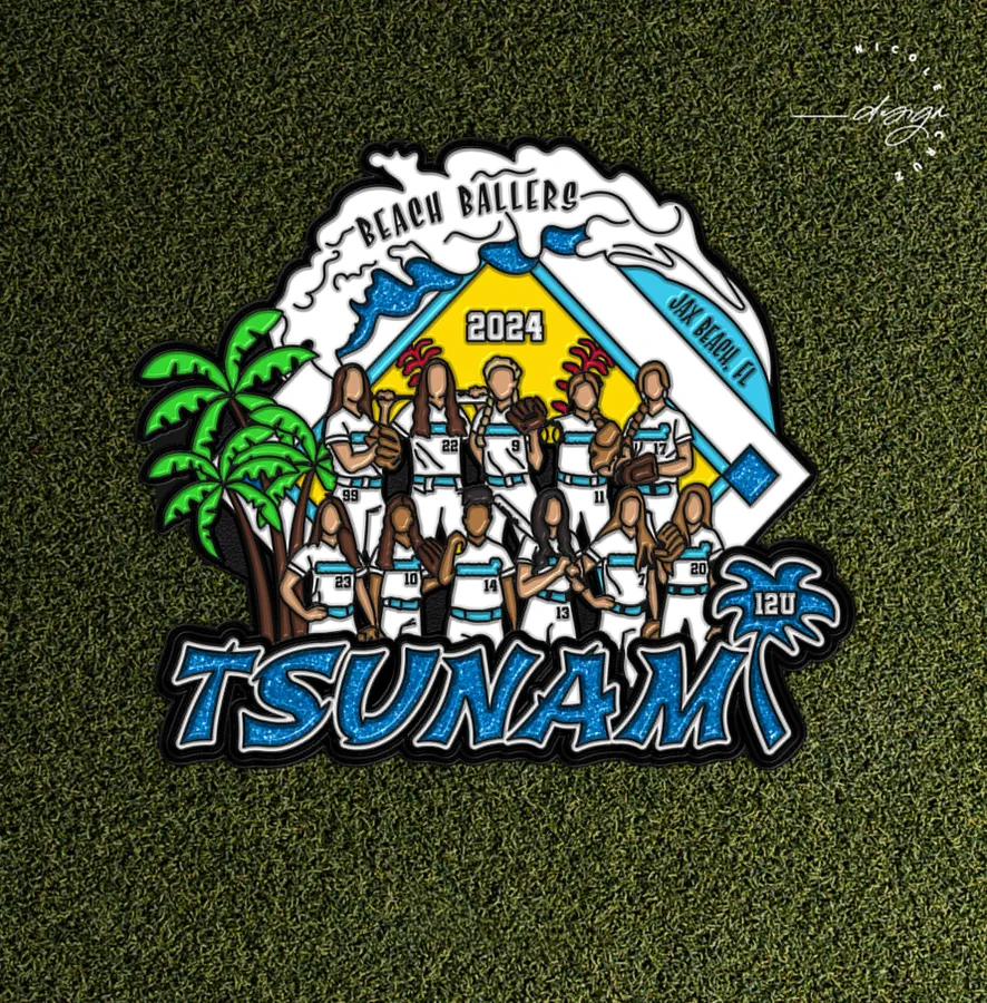 Tsunami Beach Ballers 12U trading pin