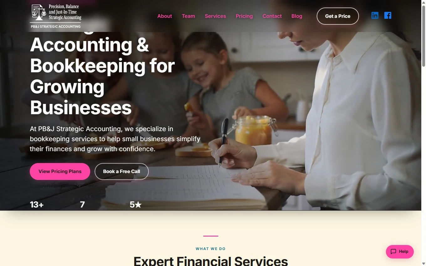 PB&J Strategic Accounting website screenshot